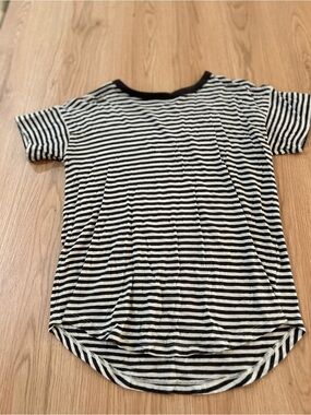 Madewell Black and White Striped Short Sleeve Tee